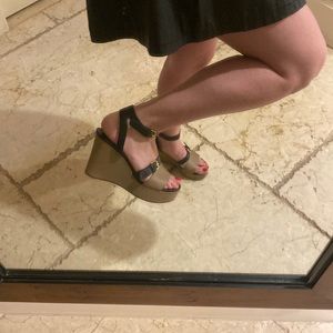 Chloe Wedge two tone sandals